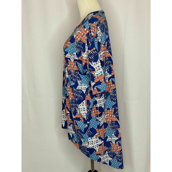 Lularoe  Blue Red White Americana Stars Tunic Shirt XS - Picture 7 of 8